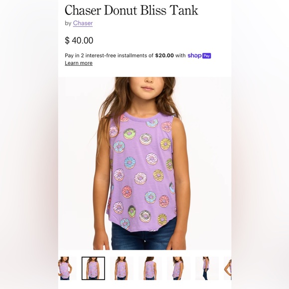 Chaser Donut Print Girls Tank Top - Picture 4 of 4